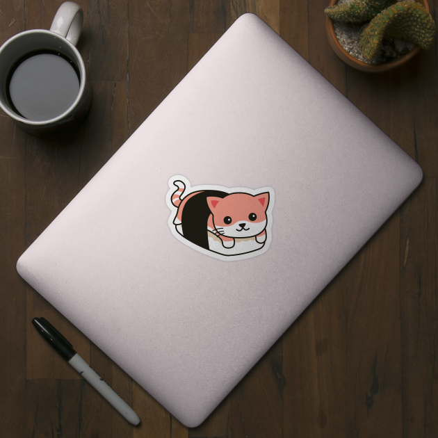 Cute Sushi Cat Roll Drawing - Sushi Cat - Sticker | TeePublic